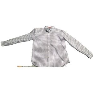 Tommy Bahama Shirt Mens Large Blue Multi Plaid Silk Blend Long Sleeve Button Up